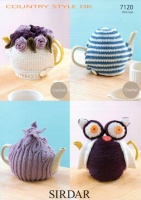 Knitting Pattern - Sirdar 7120 - Country Style DK - Crochet / Knitted Tea Cosies